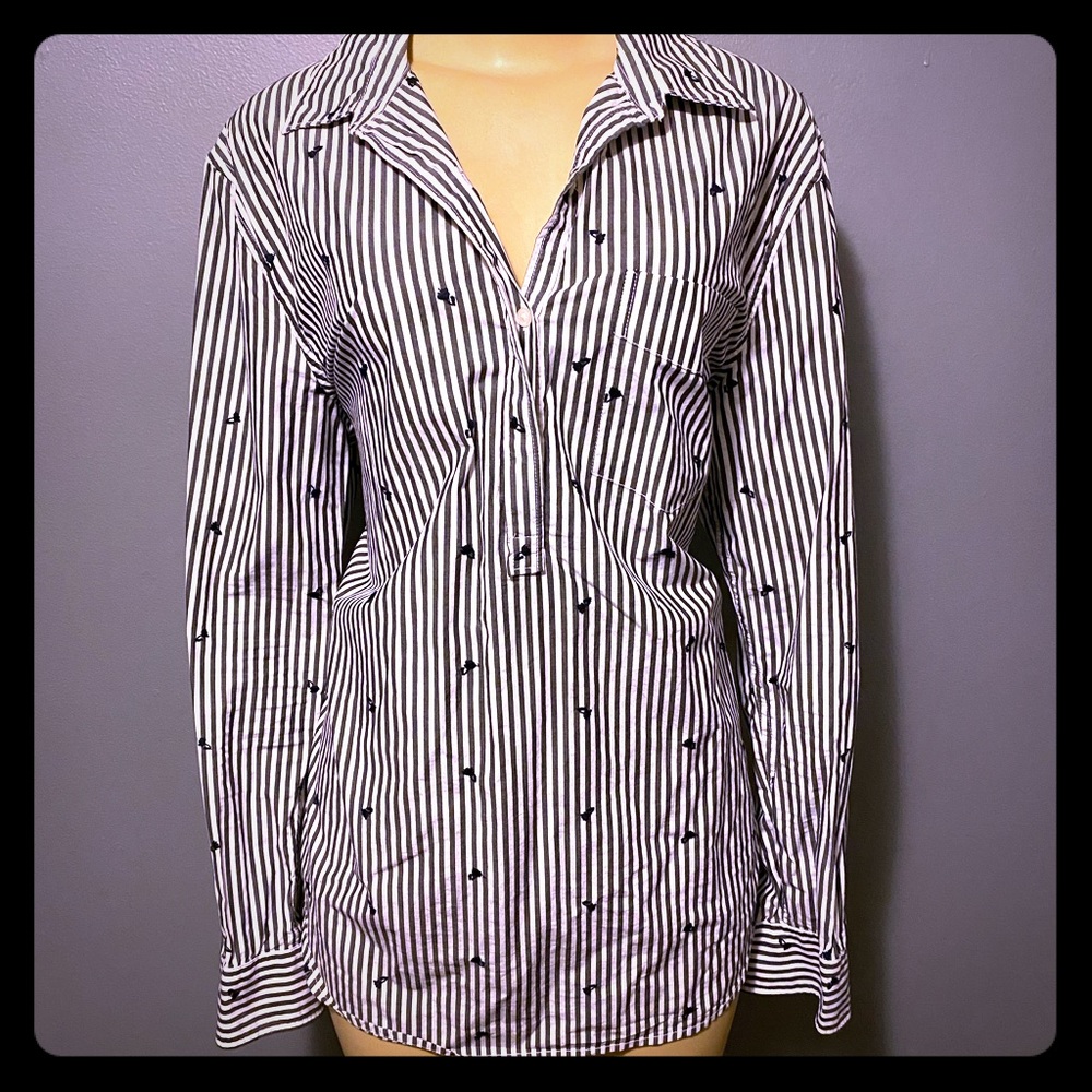 Striped button down long sleeved shirt